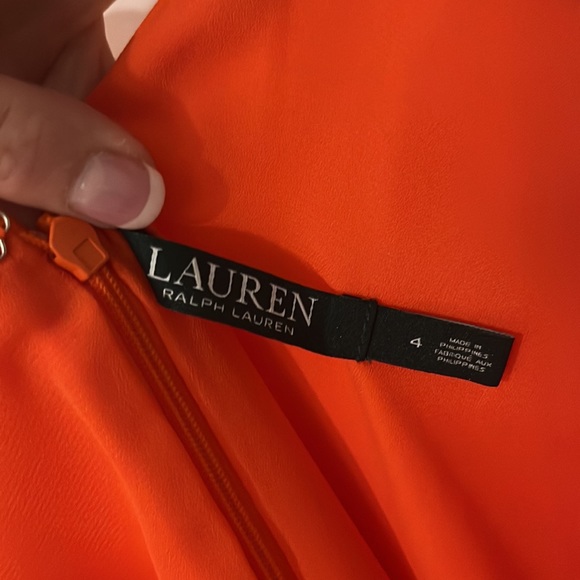 LAUREN by RL bright tangerine sheath dress 4 - Picture 2 of 3